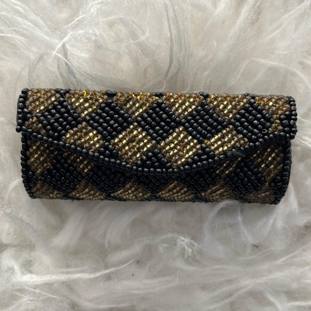 Lancôme beaded lipstick case with mirror